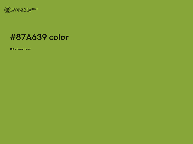 #87A639 color image