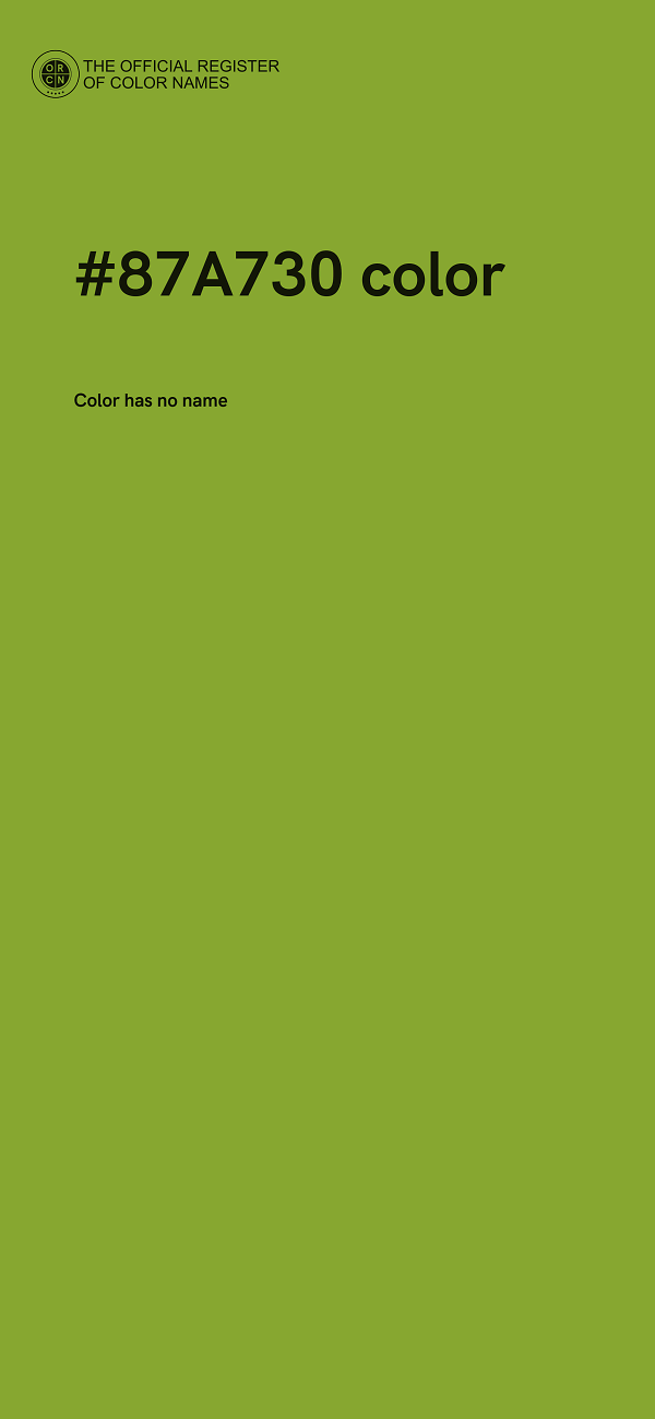 #87A730 color image