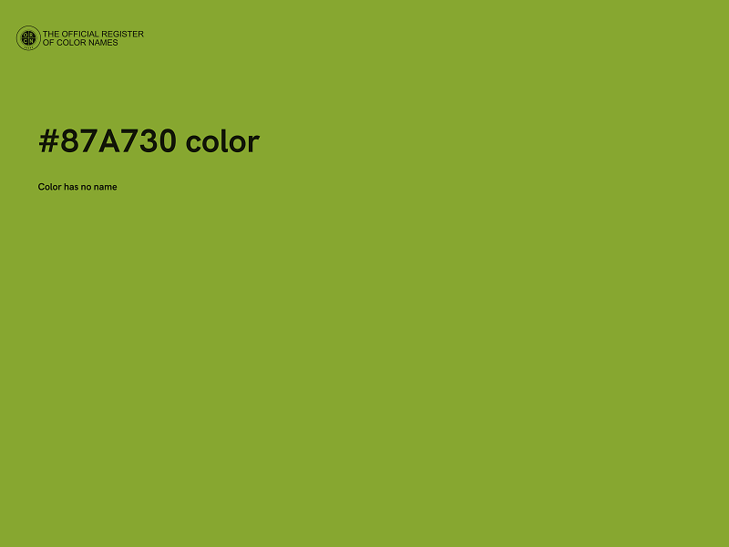 #87A730 color image