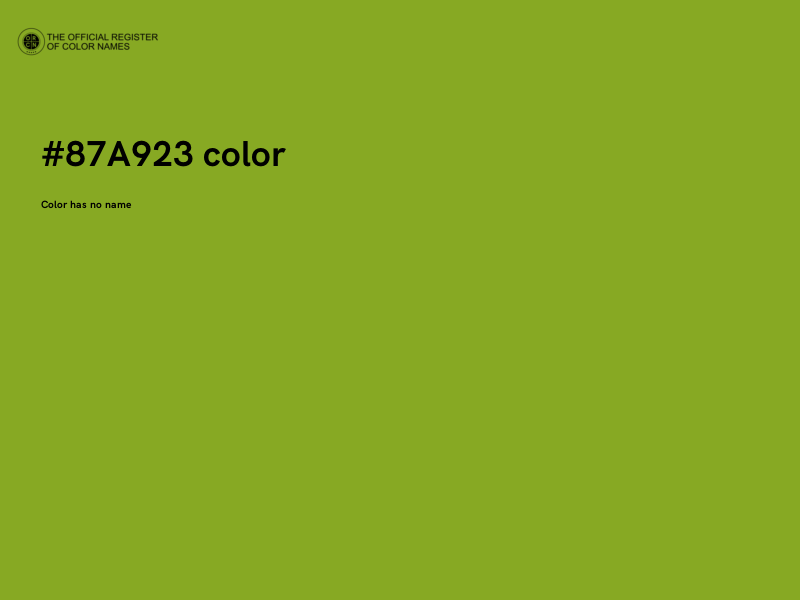 #87A923 color image
