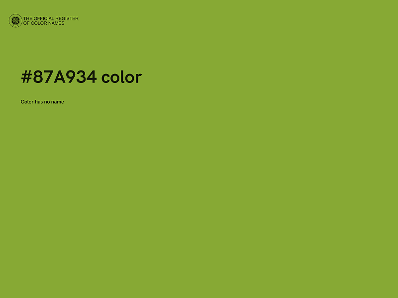 #87A934 color image