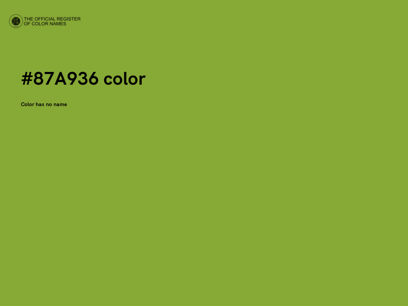 #87A936 color image