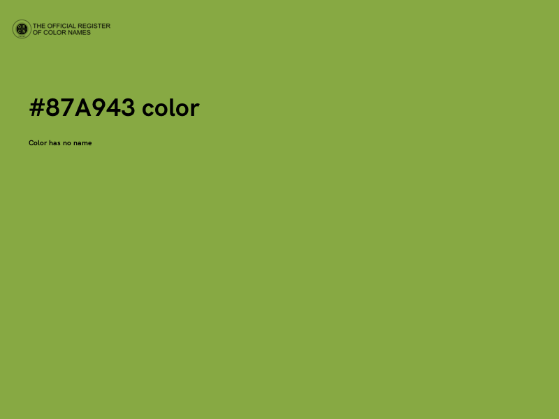 #87A943 color image