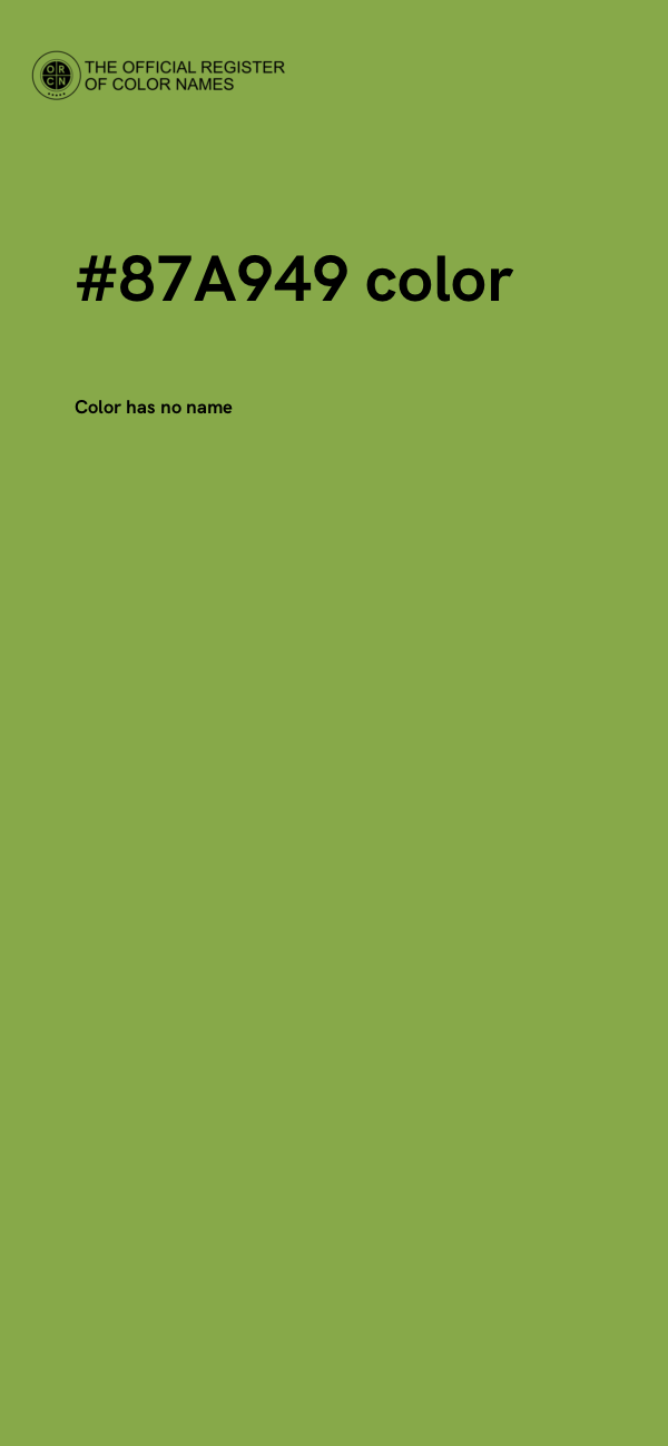 #87A949 color image