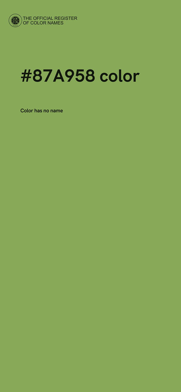 #87A958 color image