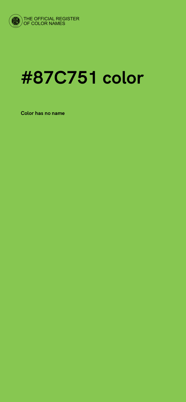 #87C751 color image