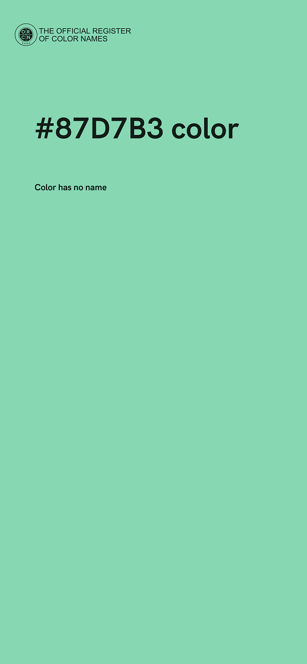 #87D7B3 color image