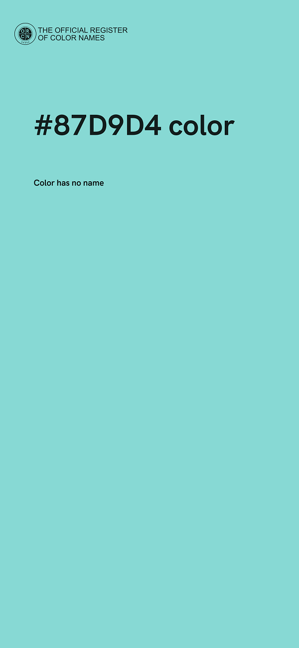 #87D9D4 color image