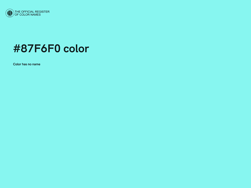 #87F6F0 color image
