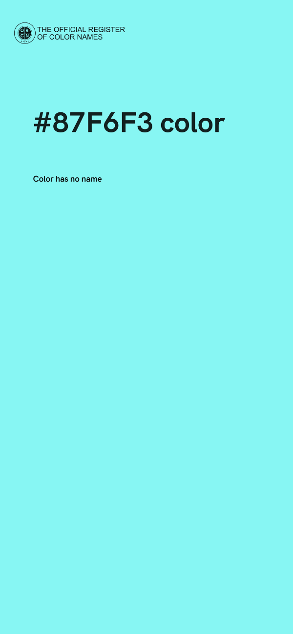#87F6F3 color image