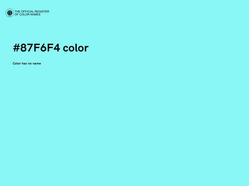#87F6F4 color image