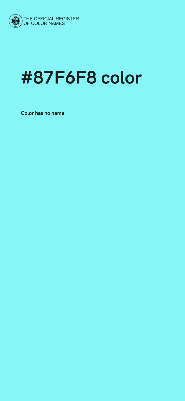 #87F6F8 color image
