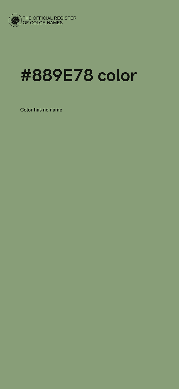 #889E78 color image