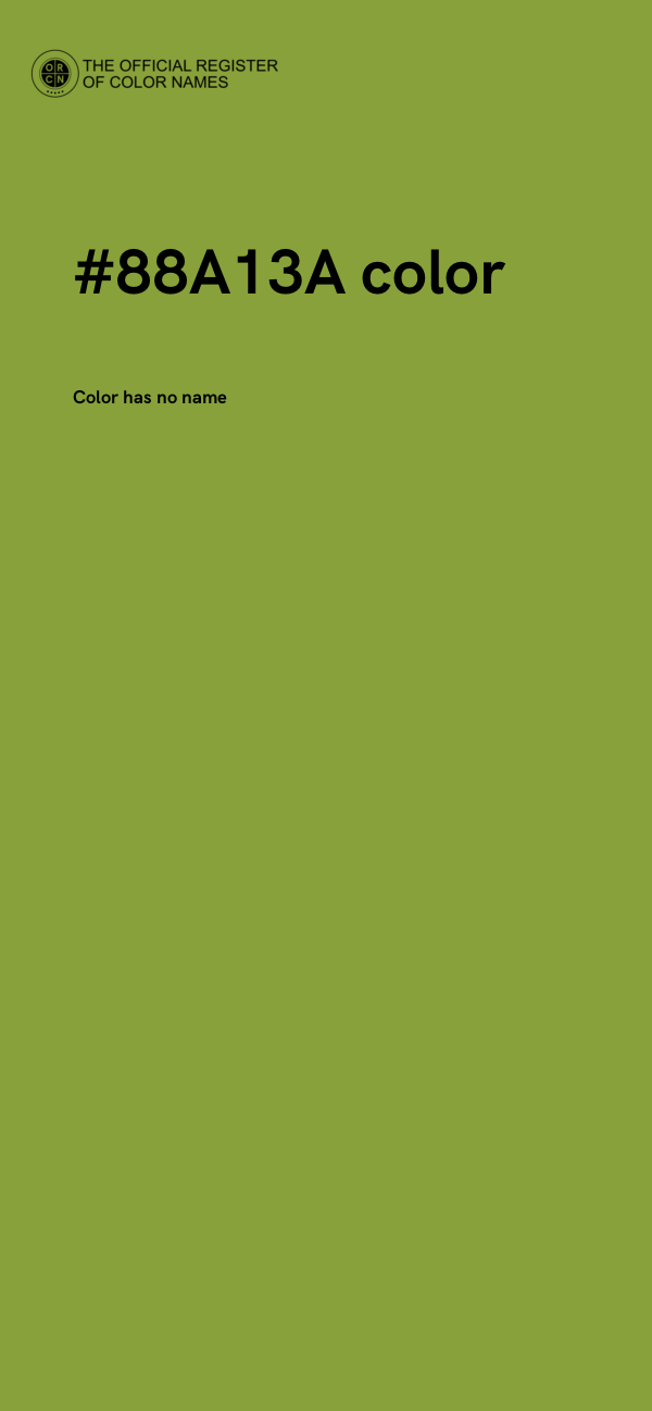 #88A13A color image