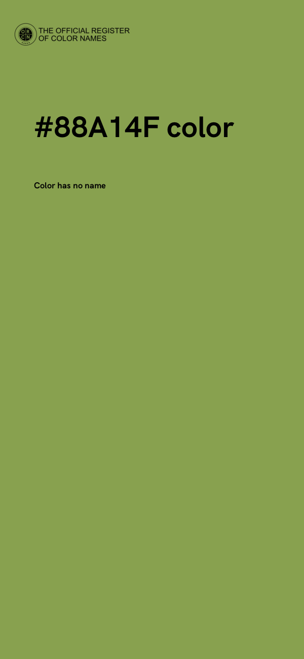 #88A14F color image