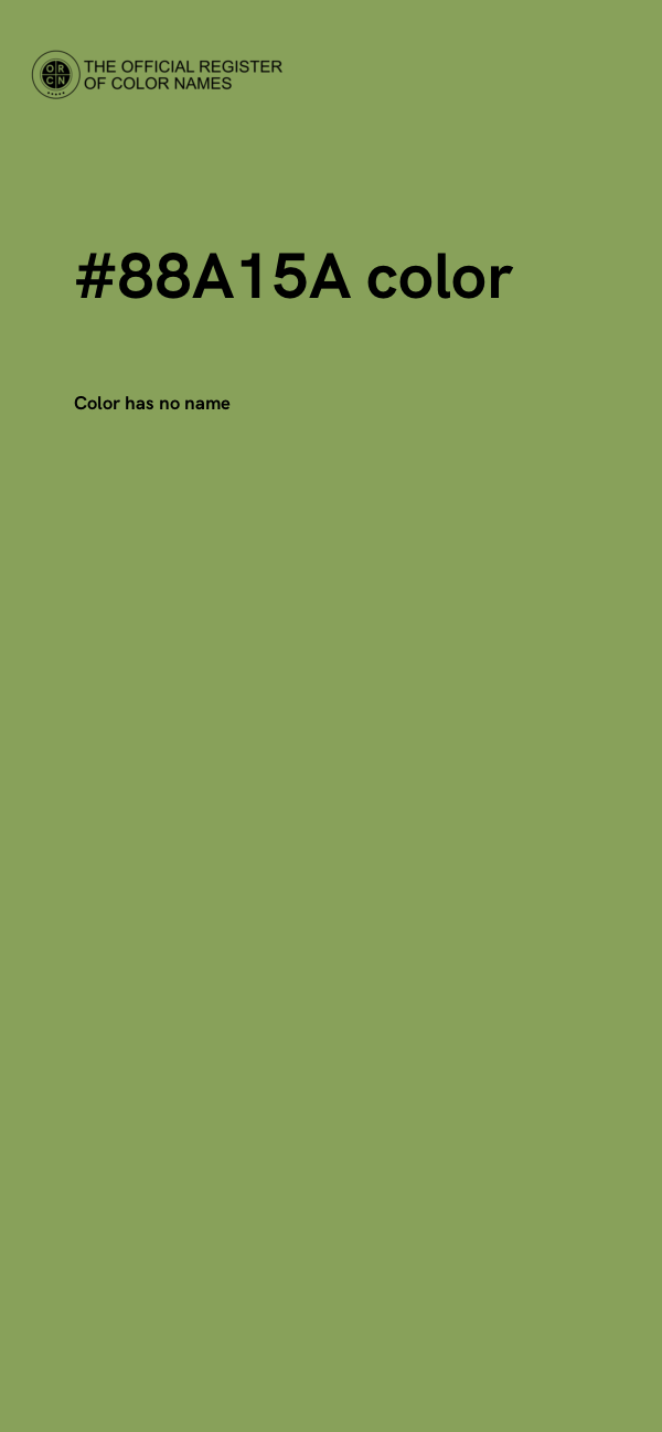 #88A15A color image