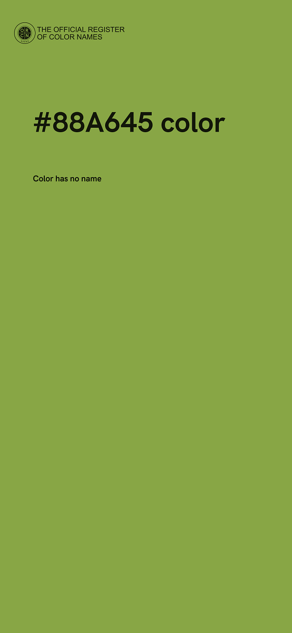 #88A645 color image