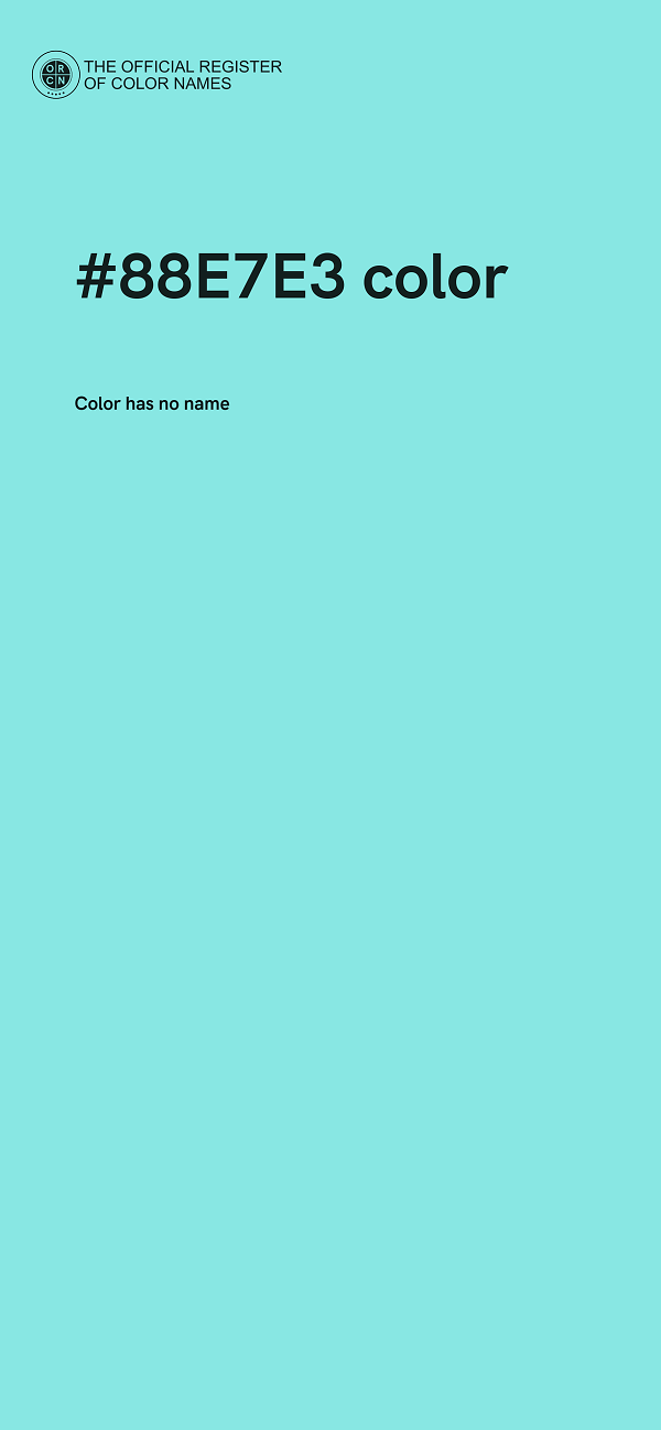 #88E7E3 color image