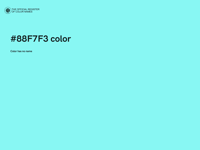 #88F7F3 color image