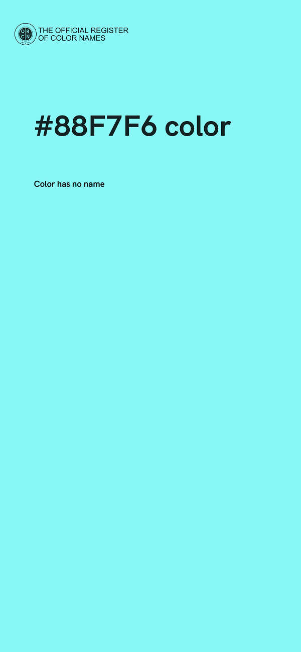 #88F7F6 color image