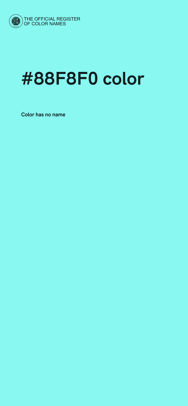 #88F8F0 color image