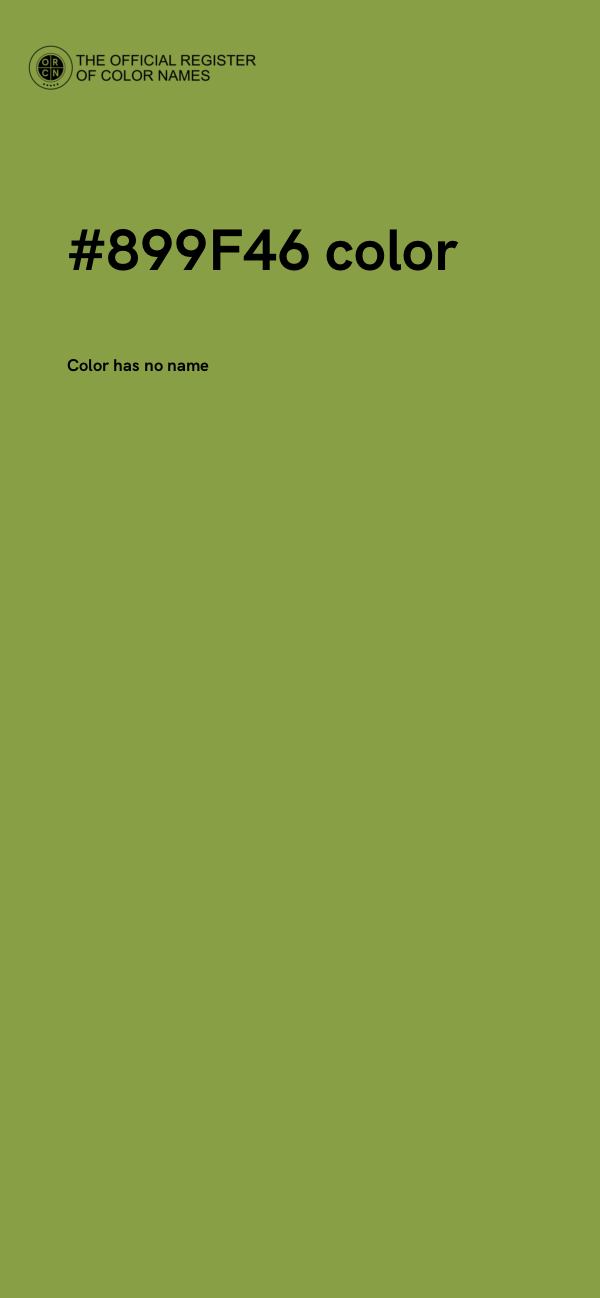 #899F46 color image
