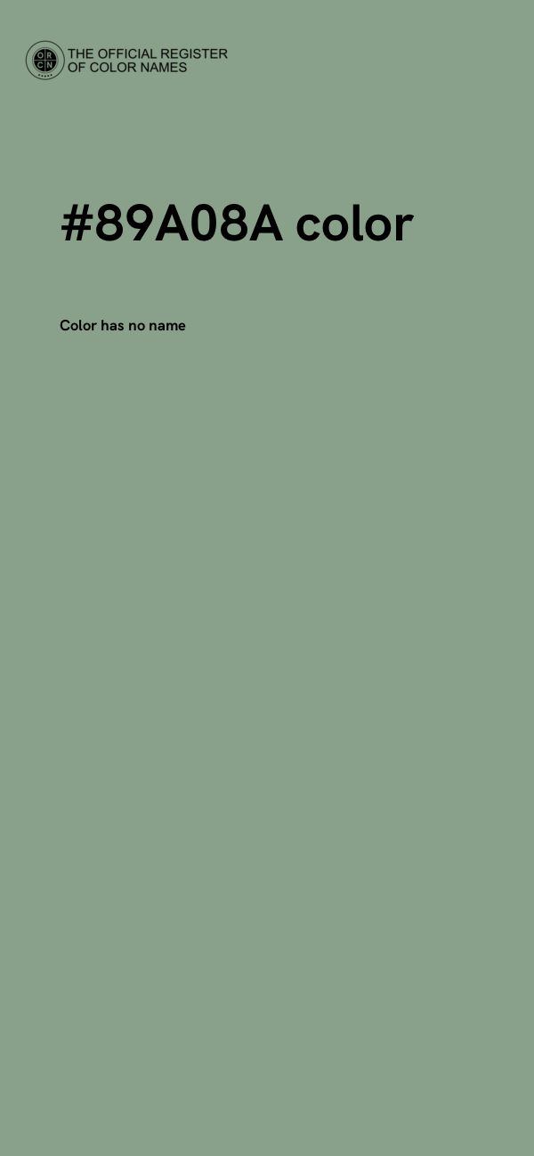 #89A08A color image