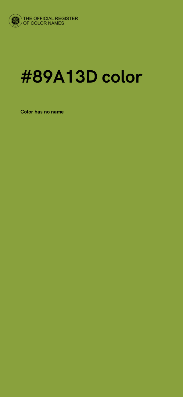 #89A13D color image