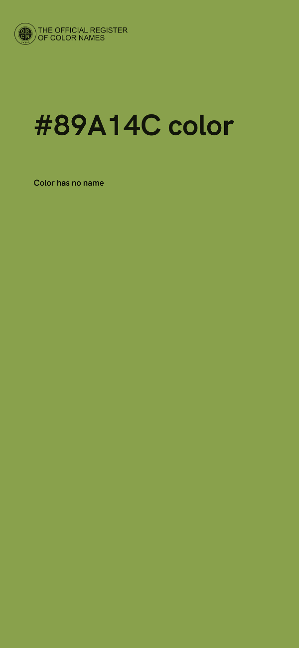 #89A14C color image