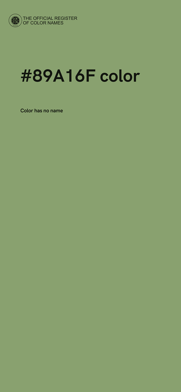 #89A16F color image