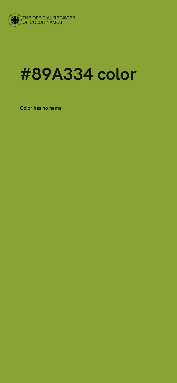 #89A334 color image