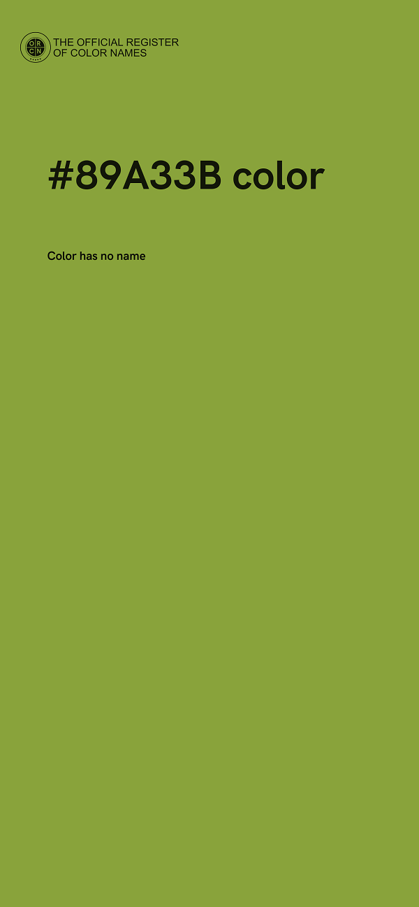 #89A33B color image