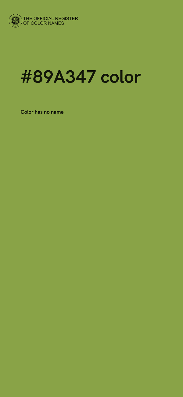 #89A347 color image