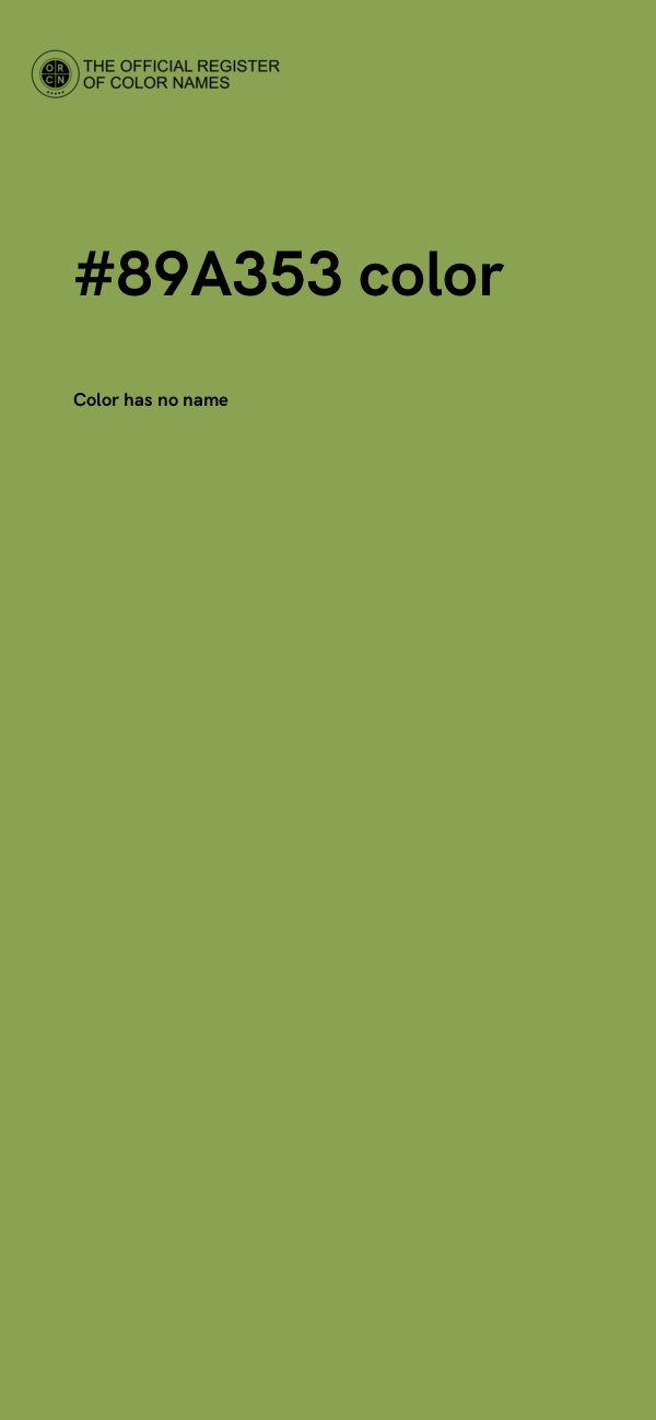 #89A353 color image