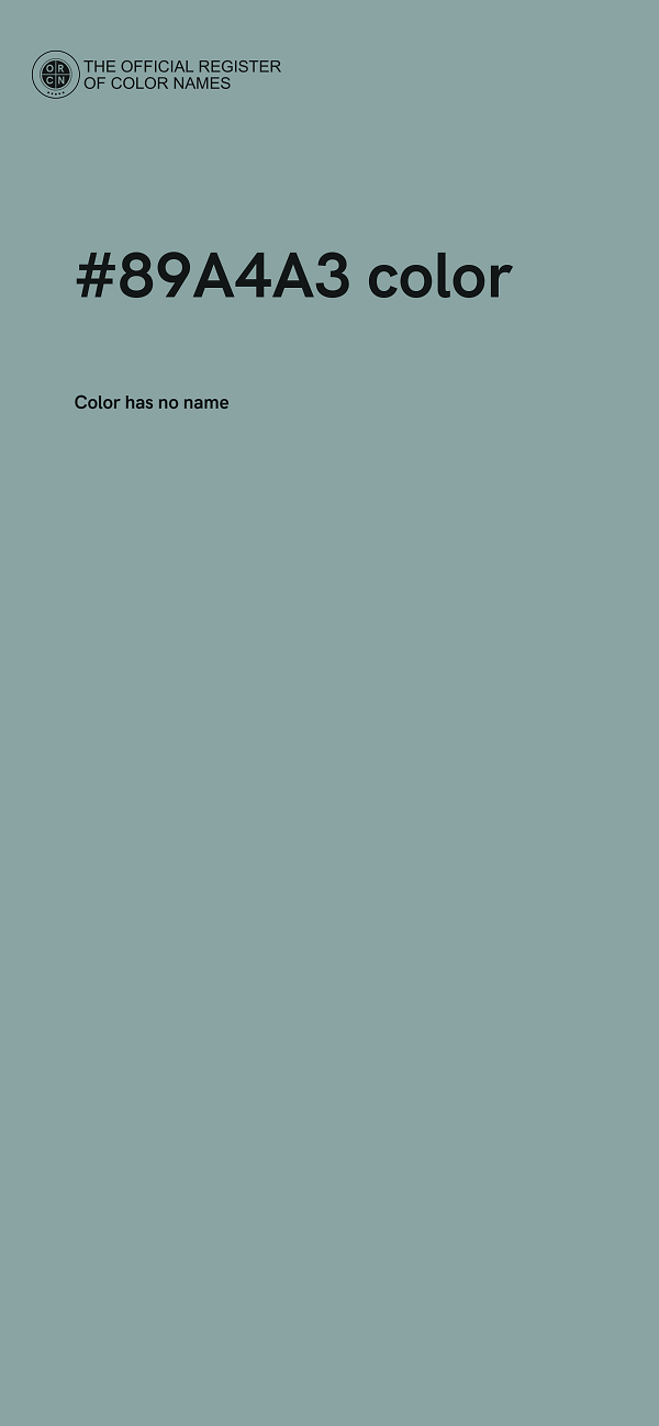 #89A4A3 color image