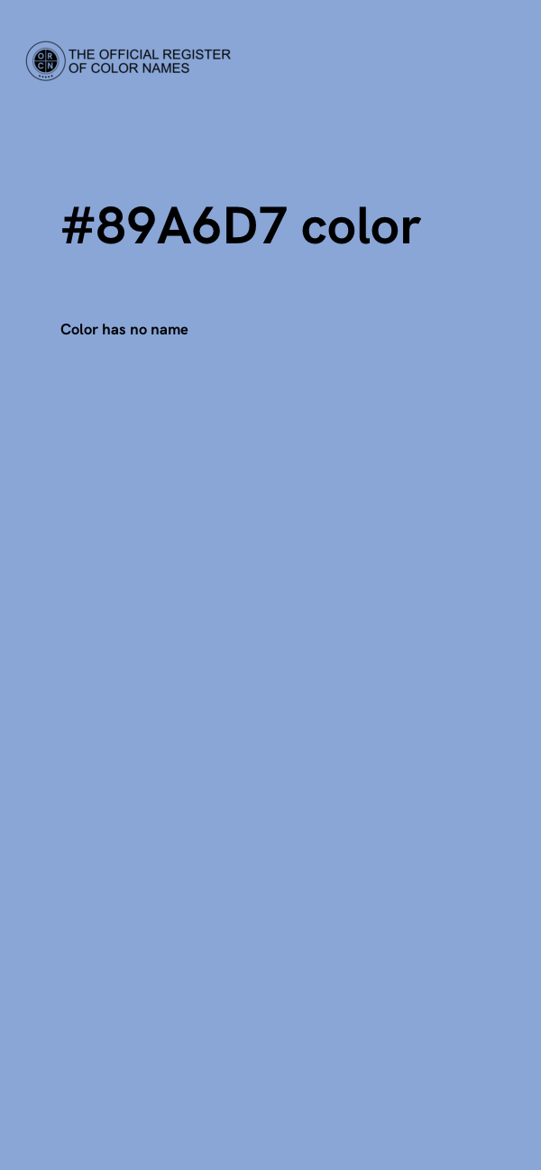#89A6D7 color image