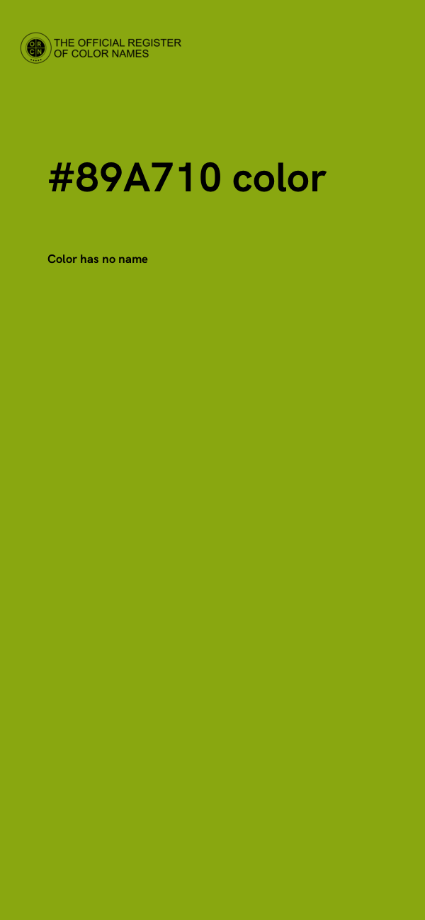 #89A710 color image