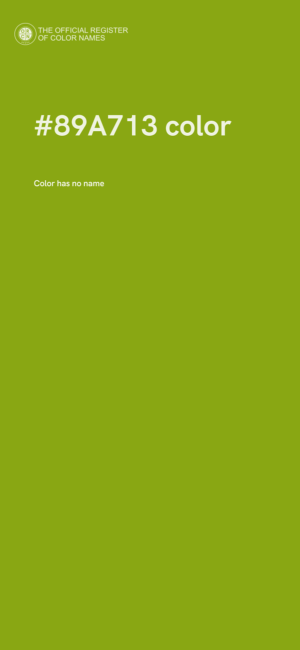 #89A713 color image