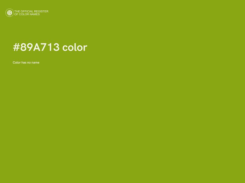 #89A713 color image