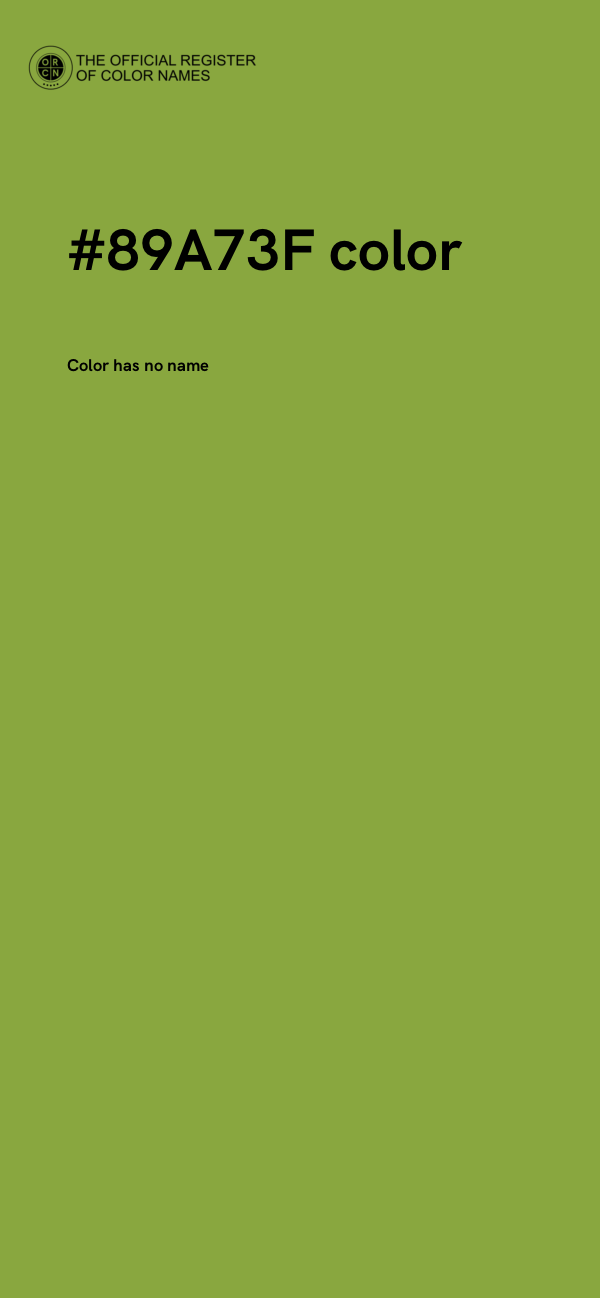 #89A73F color image