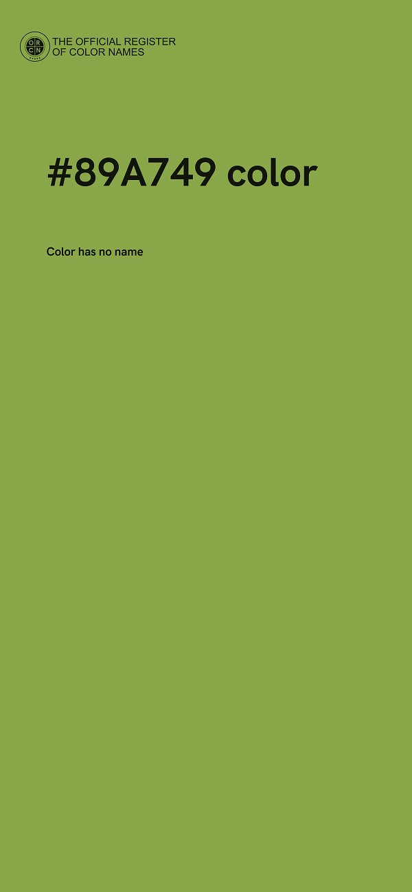 #89A749 color image