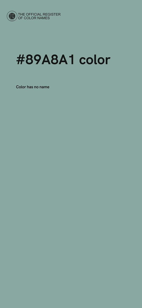 #89A8A1 color image
