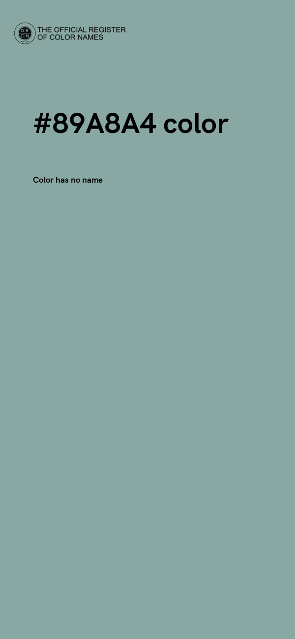 #89A8A4 color image