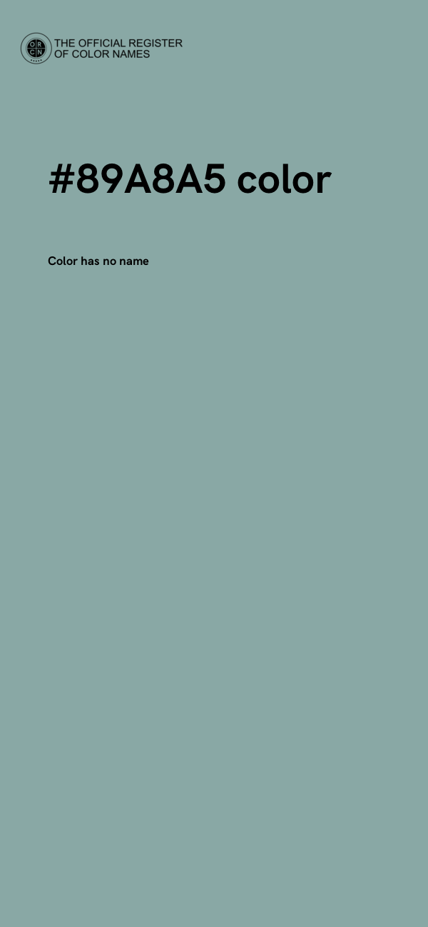 #89A8A5 color image