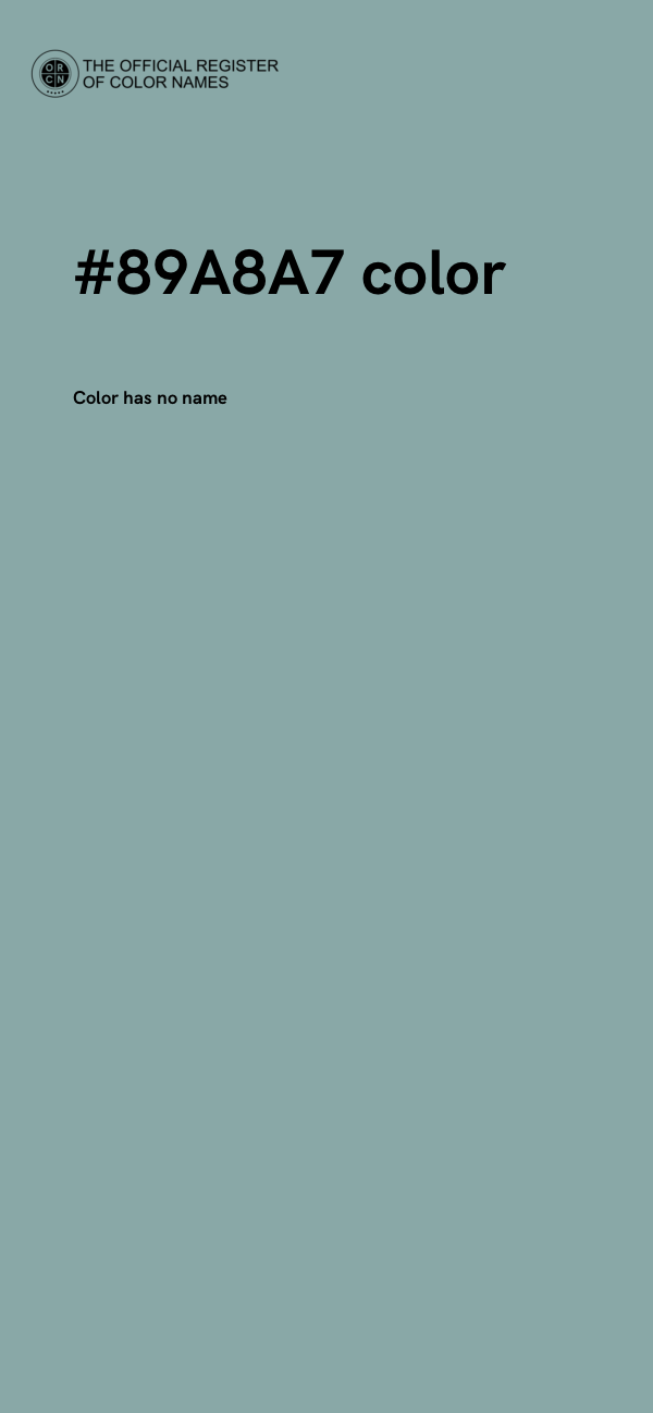 #89A8A7 color image