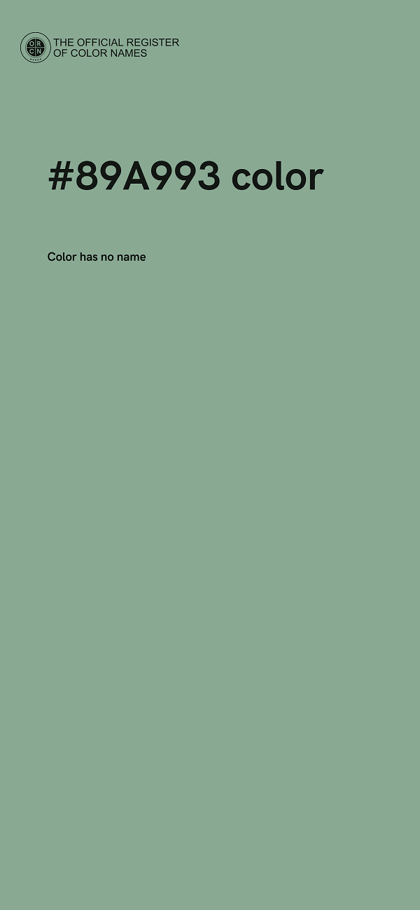 #89A993 color image