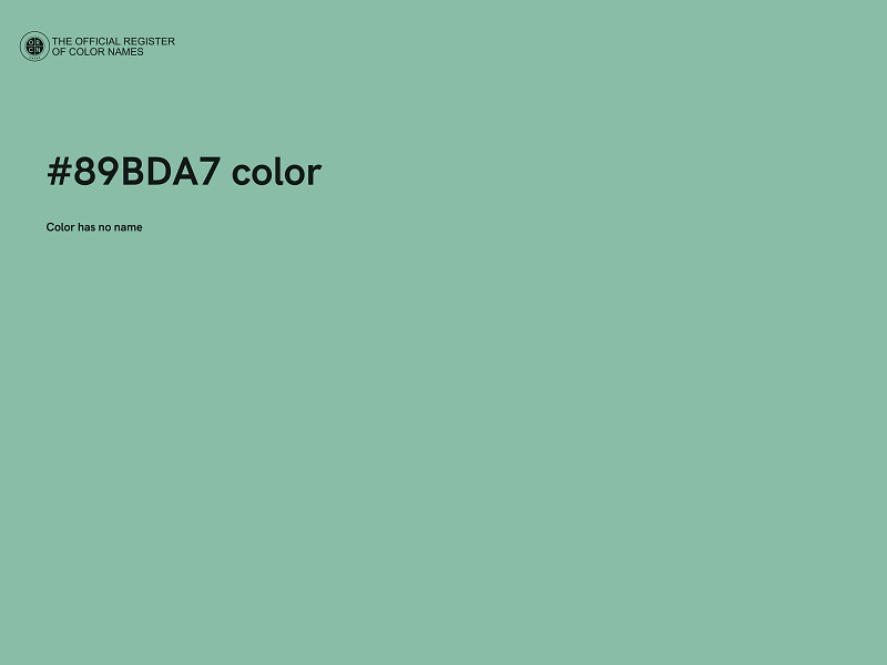 #89BDA7 color image