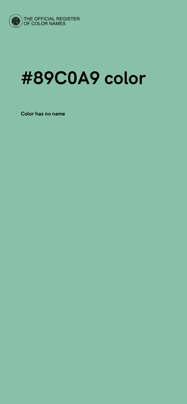 #89C0A9 color image