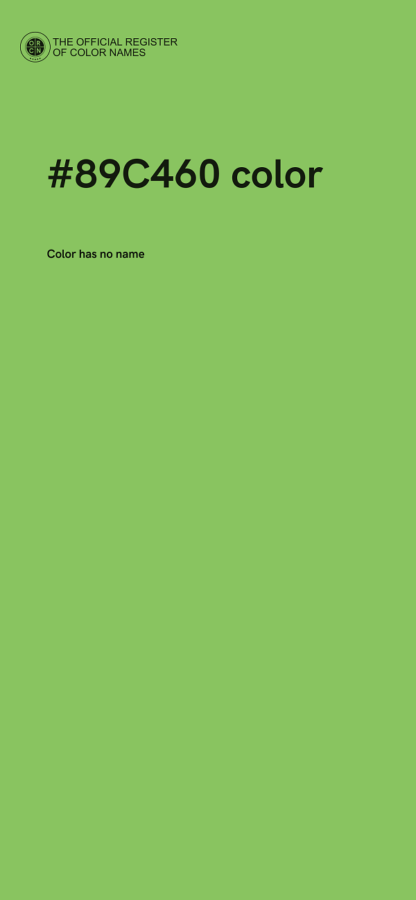 #89C460 color image