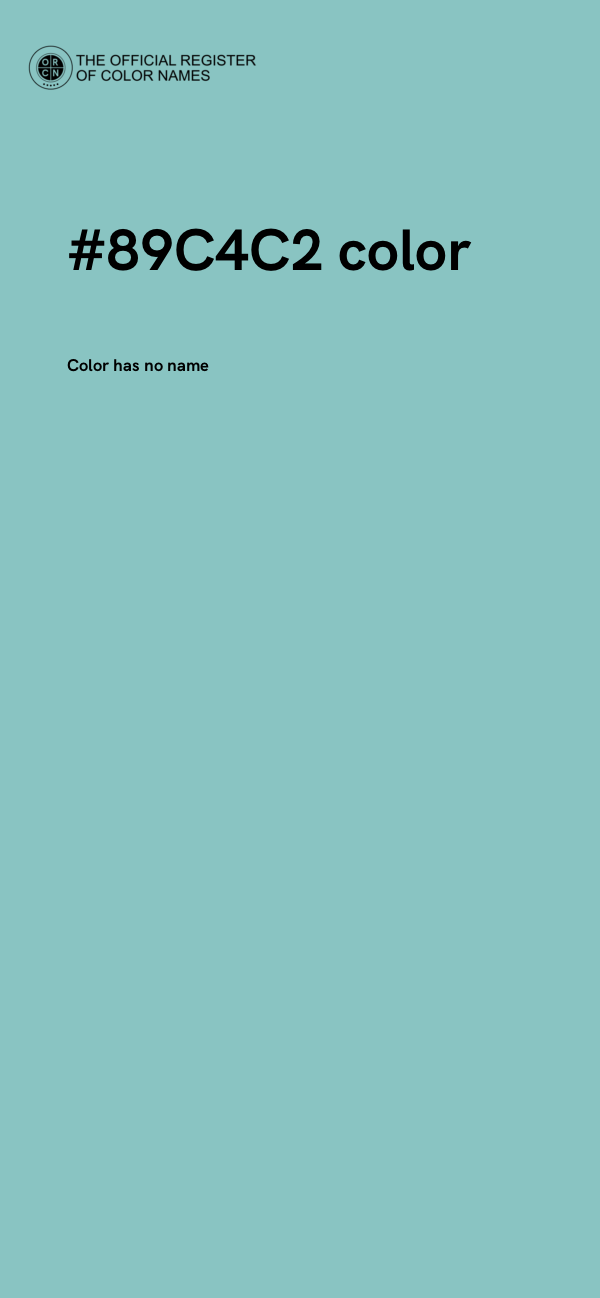#89C4C2 color image